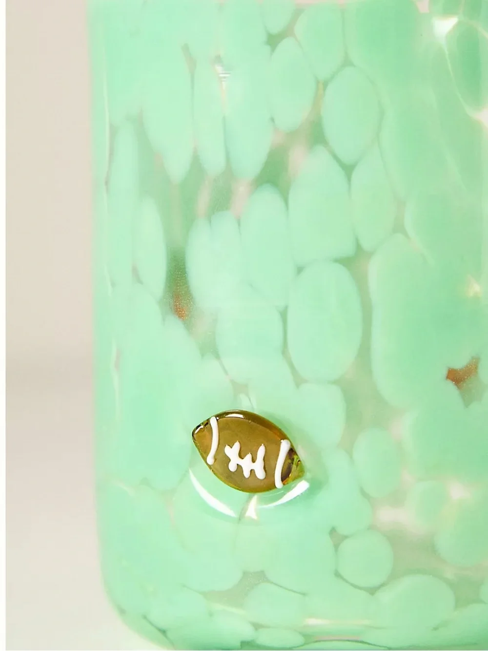 Anthropologie Seafoam Green Sports Icon Football Juice Glass